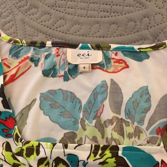 ☀️Sale New York dress floral boho peasant  empire bell sleeve dress sz 4 - Picture 7 of 11